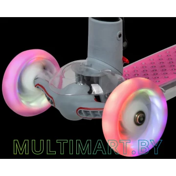 Самокат Novatrack RainBow Pro Transparent 120PROT.RAINBOW.PN20 (розовый/серый, 2020) картинка 4